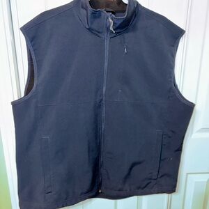 St. Johns Bay Mens Large Terra-Tek Full Zip Wind Proof Water Resistant Vest Blue